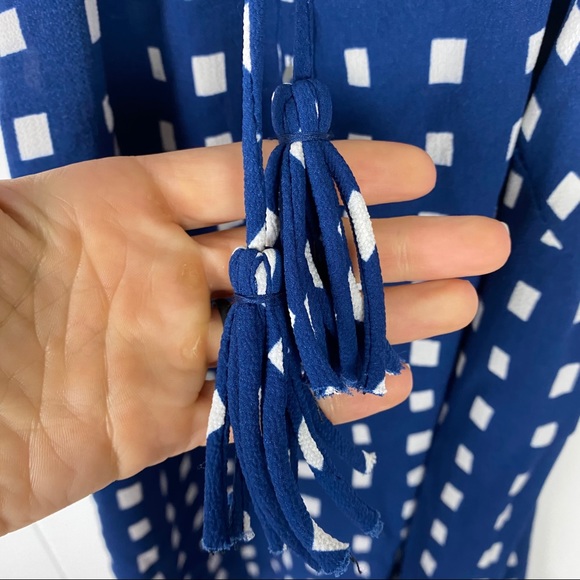 Mudpie Halter Neck Tank Top Blue White Check Small - Picture 7 of 8